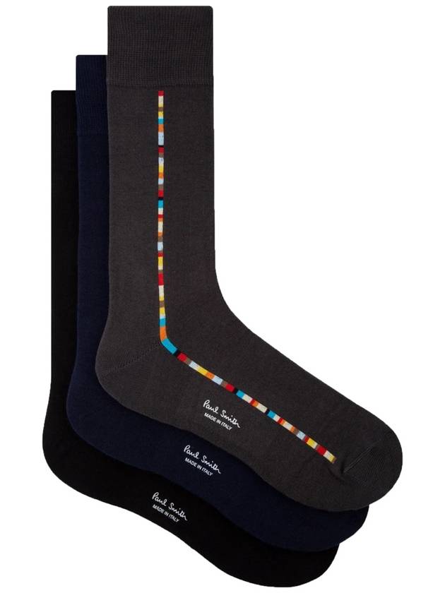 Signature Stripe Long Socks Black 3 Packs - PAUL SMITH - BALAAN 4