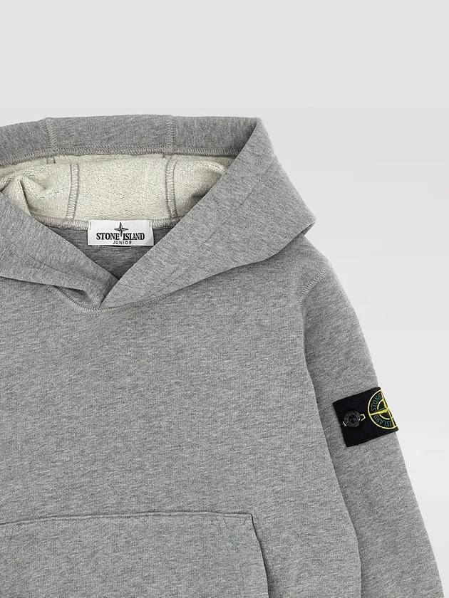 Kids 61620 Organic Cotton Fleece Hoodie Grey - STONE ISLAND - BALAAN 4