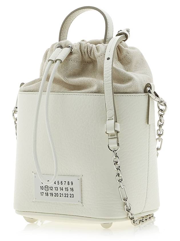 5AC Number Logo Texture Leather Bucket Bag Ivory - MAISON MARGIELA - BALAAN 3