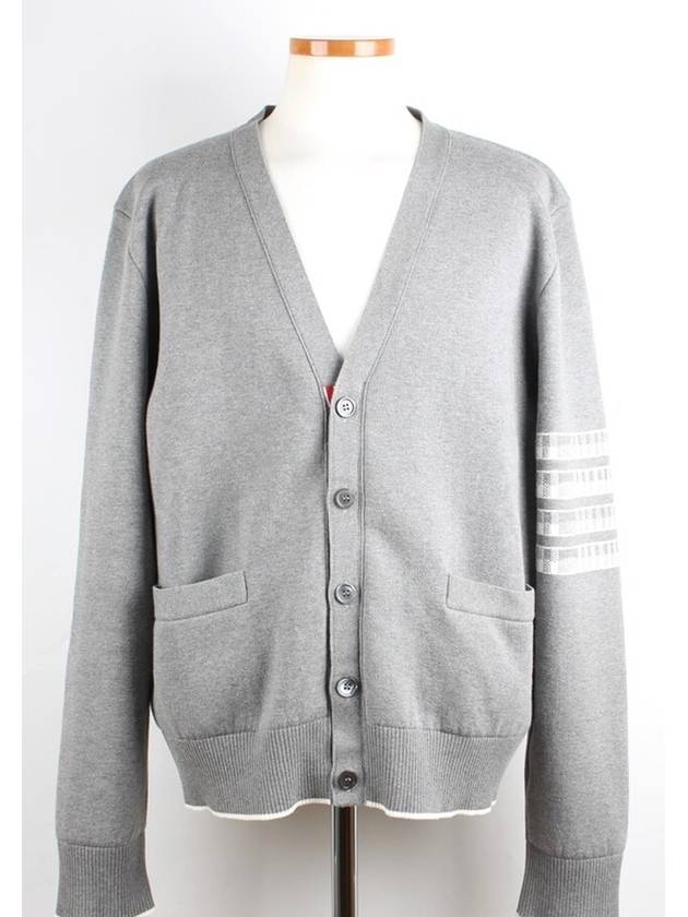 4 Bar Plain Icon Cardigan Gray 5 - THOM BROWNE - BALAAN 1