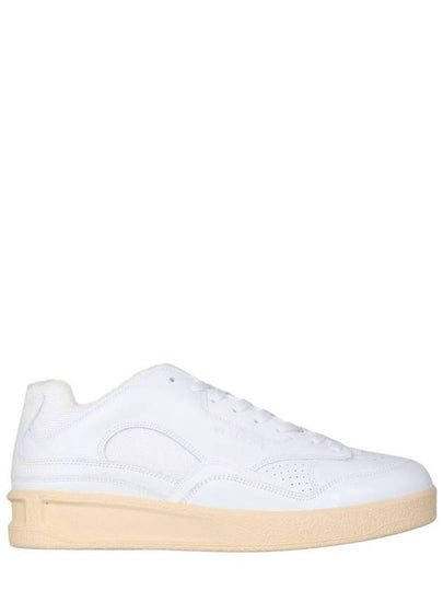 Men's Logo Leather Low Top Sneakers White - JIL SANDER - BALAAN 2