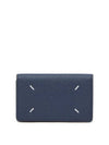 Stitched Leather Card Wallet Navy - MAISON MARGIELA - BALAAN 1