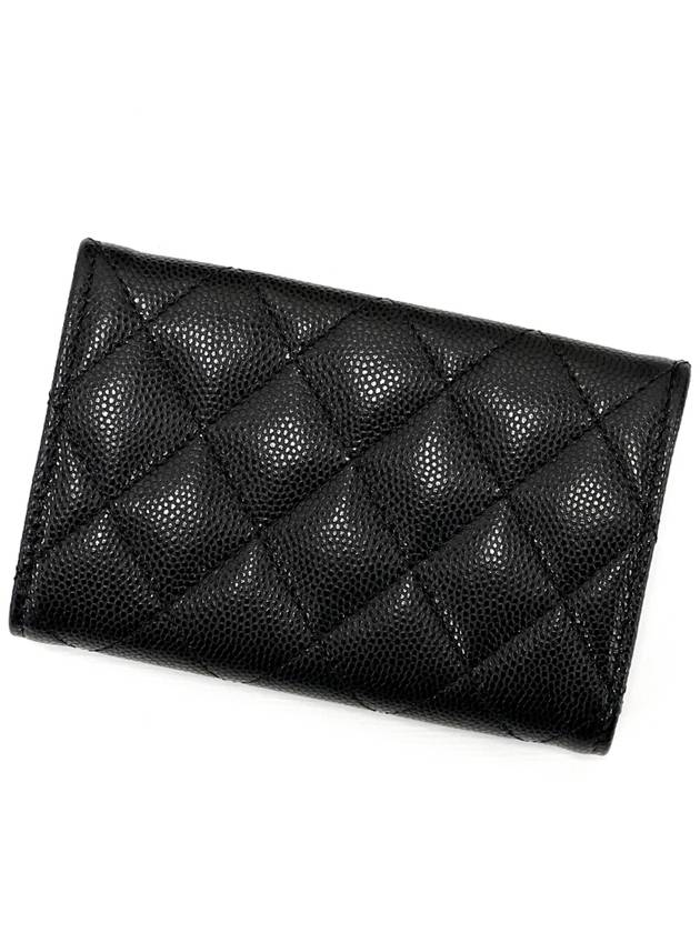 Gold Hardware CC Logo Calfskin Flap Half Wallet Black - CHANEL - BALAAN 4