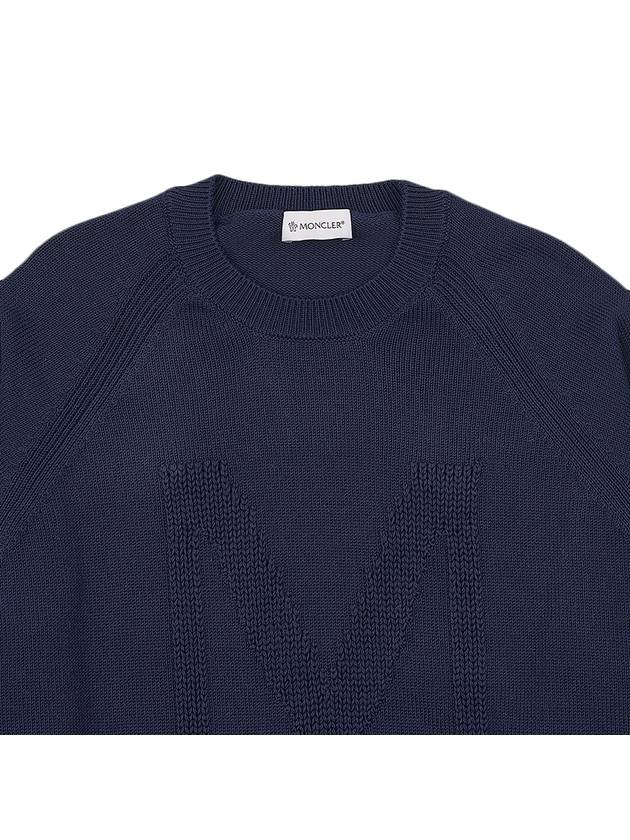 monogram logo knit top navy - MONCLER - BALAAN 4