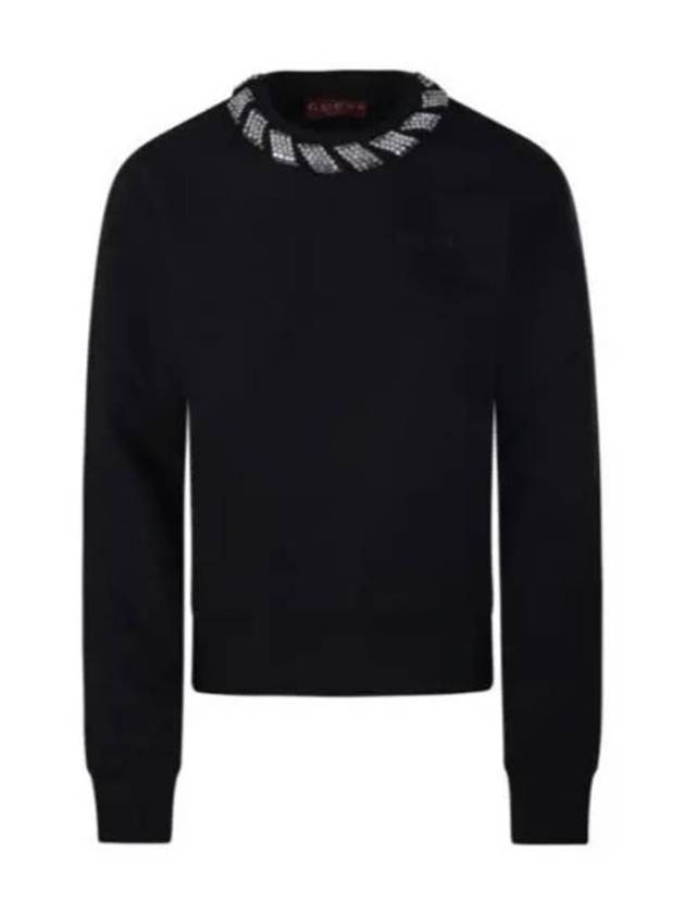 Crew Neck Cotton Sweater Black - GUCCI - BALAAN 2