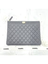 Boy Clutch Caviar Gray Medium Gold A84406 - CHANEL - BALAAN 9