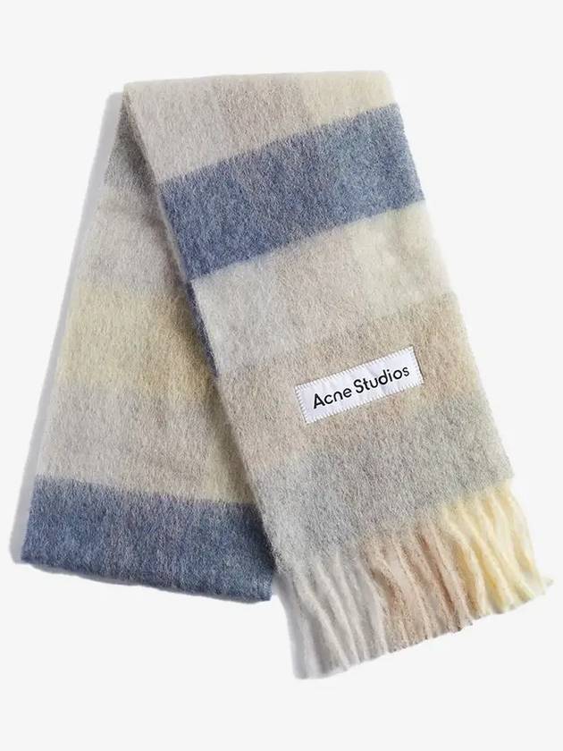 Check Mohair Muffler Vanilla Beige Lavender - ACNE STUDIOS - BALAAN 3