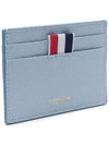 Stripe Note Compartment Pebble Grain Leather Card Wallet Light Blue - THOM BROWNE - BALAAN 4