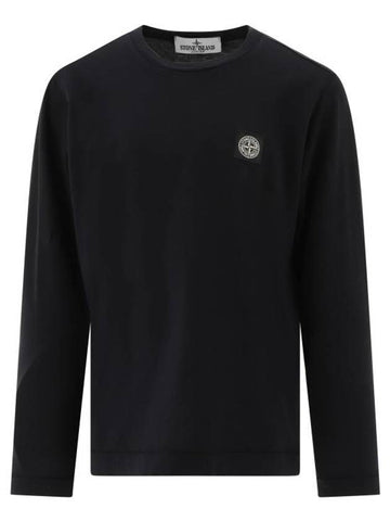 Kids Cotton Jersey Long Sleeve T-Shirt  Black - STONE ISLAND - BALAAN 1