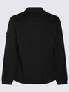 Organic Cotton Shirt Zip Up Jacket Black - STONE ISLAND - BALAAN 3