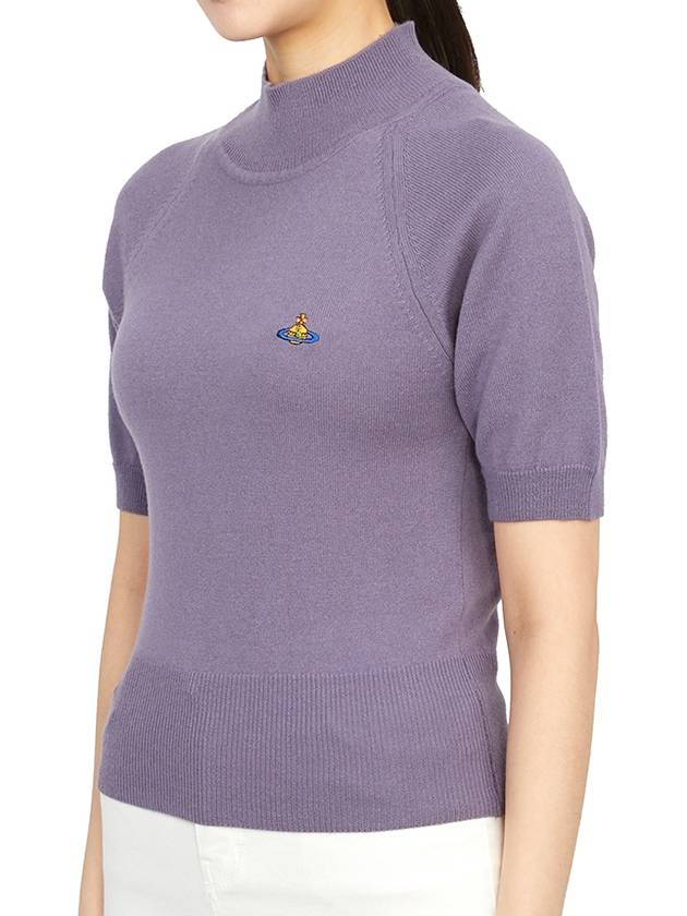 Women's High Neck Short Sleeve Knit Top Purple - VIVIENNE WESTWOOD - BALAAN 3