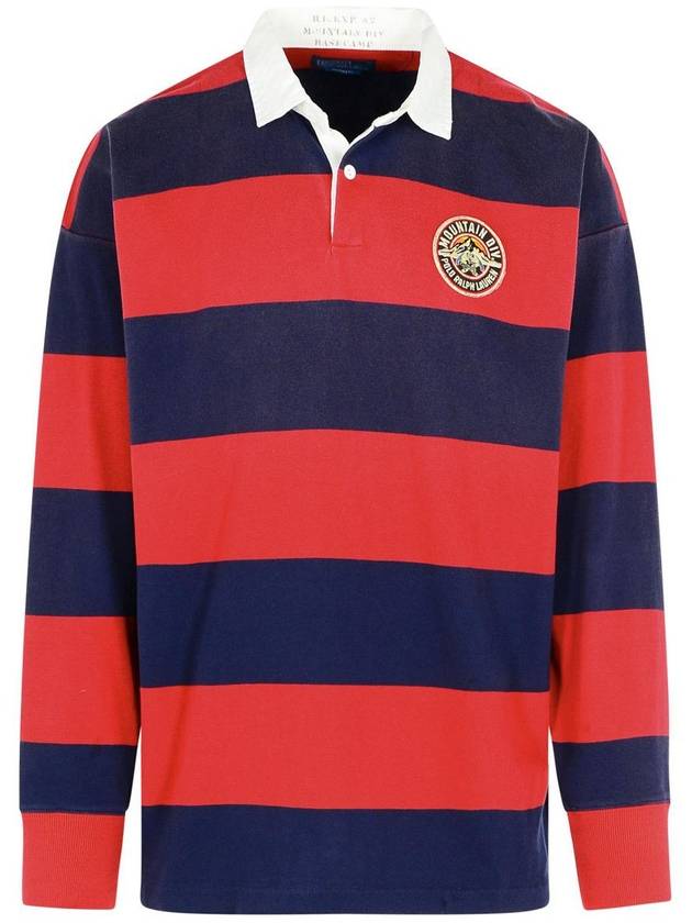 Classic Fit Striped Jersey Polo Shirt Red Navy - POLO RALPH LAUREN - BALAAN 2