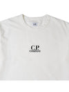 Men's Logo Print Crew Neck Cotton Short Sleeve T-Shirt White - CP COMPANY - BALAAN 4