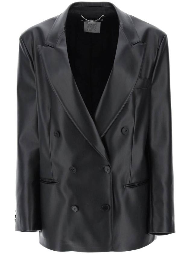 23 fw oversized double-breasted jacket in vegan leather 650065 3BU393 1000 B0230432300 - STELLA MCCARTNEY - BALAAN 1