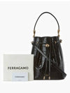 Crocodile Medium Bucket Bag Black - SALVATORE FERRAGAMO - BALAAN 4