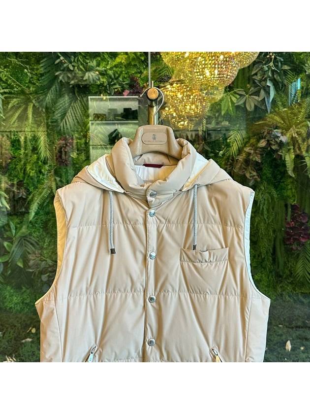 Nylon down padded vest beige - BRUNELLO CUCINELLI - BALAAN 3