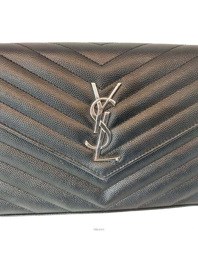 377828 Matelasse monogram Kate silver chain cross bag - SAINT LAURENT - BALAAN 8