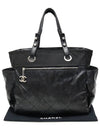 A34210 Black leather silver plated Biarritz large shoulder bag 13th unit - CHANEL - BALAAN 2