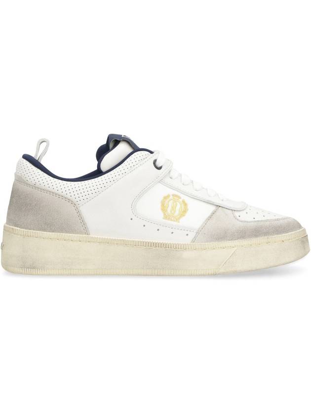 Riweira Embroidered Logo Low-Top Sneakers Grey White - BALLY - BALAAN 3