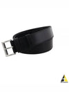 Triangle Logo Leather Belt Black - PRADA - BALAAN 2