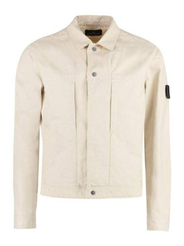 Shadow Project Cotton Hemp Plated TC Trucker Jacket Ivory - STONE ISLAND - BALAAN 1