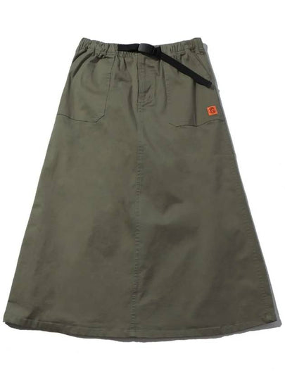 women's belted long A-line skirt khaki - OFFGRID - BALAAN 2