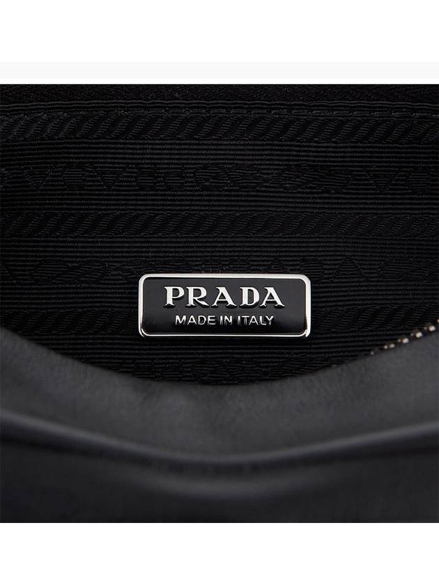 1NE039 Triangle leather black logo lettering double sided pouch bag - PRADA - BALAAN 4