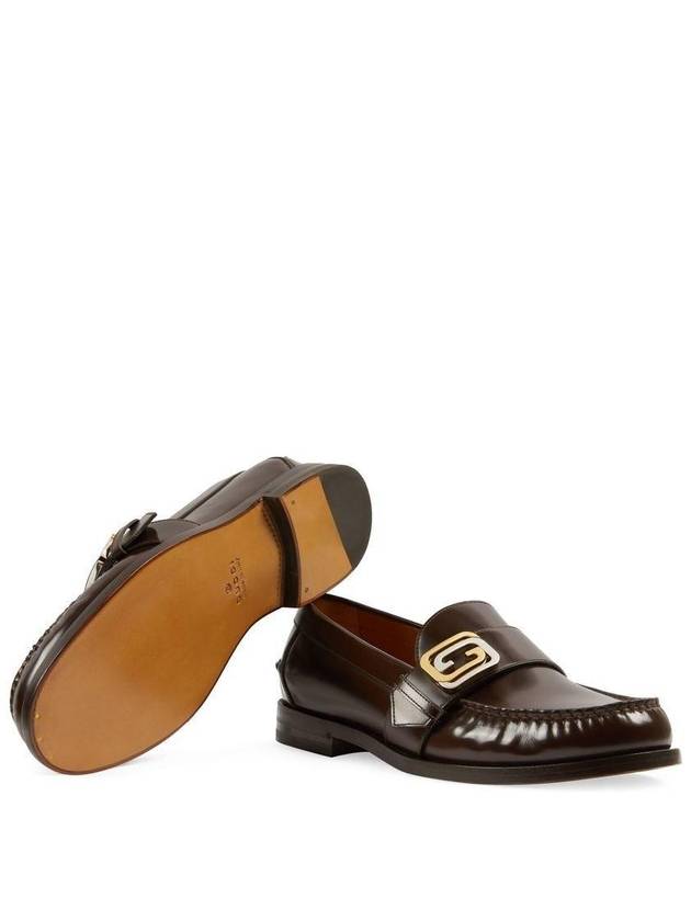 Men's Interlocking GG Leather Loafer Brown - GUCCI - BALAAN 6