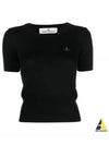 ORB Logo Short Sleeve Knit Top Black - VIVIENNE WESTWOOD - BALAAN 2