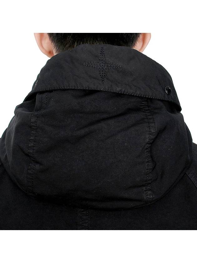 Logo David TC Down Hooded Jacket Black - STONE ISLAND - BALAAN 11