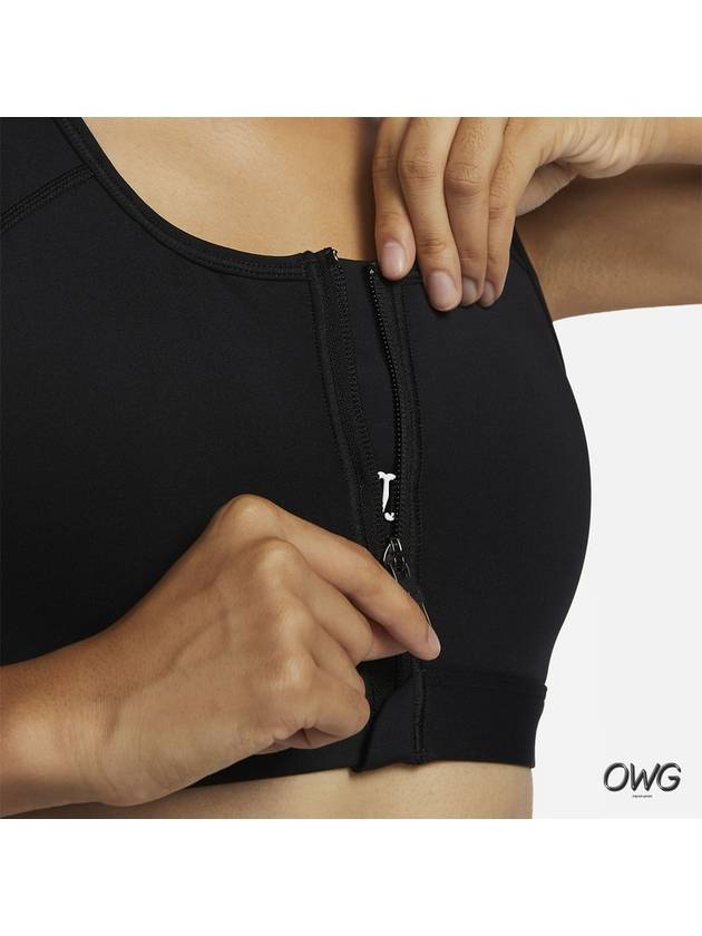 Dri-Fit Swoosh Zipper Front Bra Black - NIKE - BALAAN 6