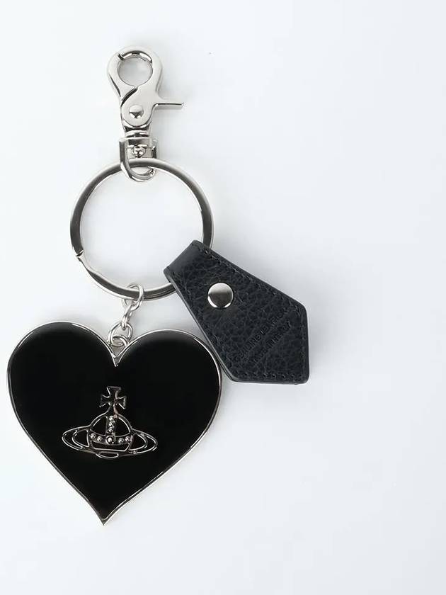 Heart ORB Leather Key Holder Black - VIVIENNE WESTWOOD - BALAAN 3