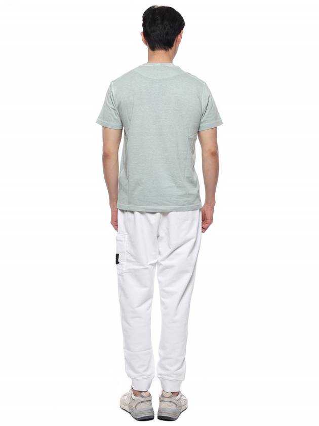 Garment Dying Cotton Fleece Track Pants White - STONE ISLAND - BALAAN 6