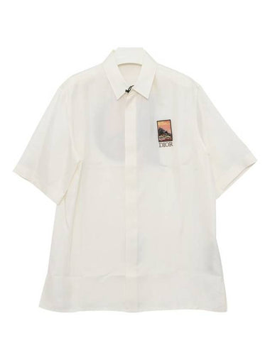 Silk Short Sleeve Shirt White - DIOR - BALAAN 1