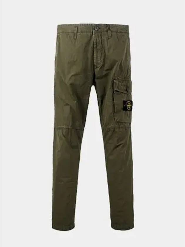 Men's Wappen Patch Cargo Straight Pants Green - STONE ISLAND - BALAAN 2