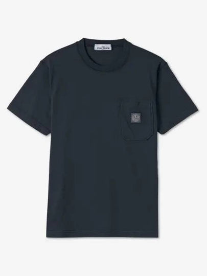 Wappen Logo Patch Pocket Short Sleeve T-Shirt Navy - STONE ISLAND - BALAAN 2