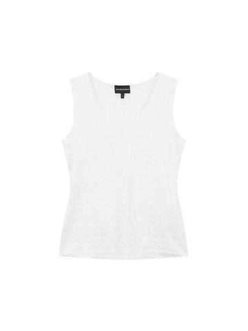 ARMANI 30 9 29 Women s Zigzag Sleeveless Top White - EMPORIO ARMANI - BALAAN 1