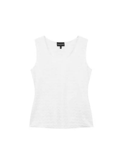 Women s Zigzag Sleeveless Top White - EMPORIO ARMANI - BALAAN 1