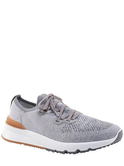 Stretch Knit Low Top Sneakers Grey - BRUNELLO CUCINELLI - BALAAN 2