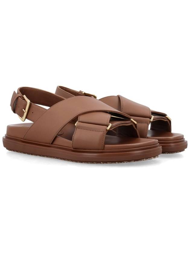 Fussbet Leather Sandals Brown - MARNI - BALAAN 3