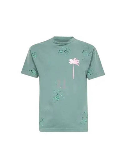 Painted PXP Classic Short Sleeve T-Shirt Green - PALM ANGELS - BALAAN 2