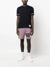 Striped Detail Crew Neck Cotton Short Sleeve T-Shirt Navy - THOM BROWNE - BALAAN 7