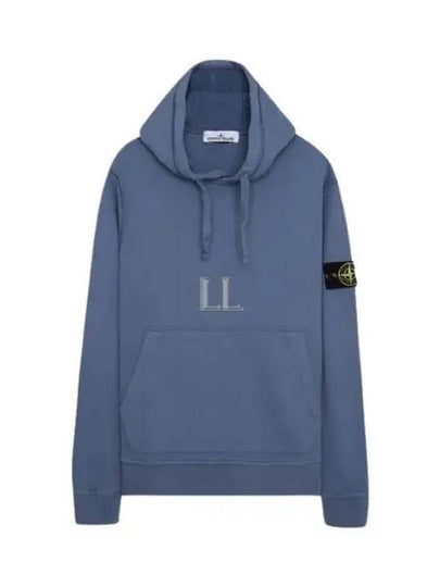 Wappen Patch Cotton Fleece Hoodie Avio Blue - STONE ISLAND - BALAAN 2