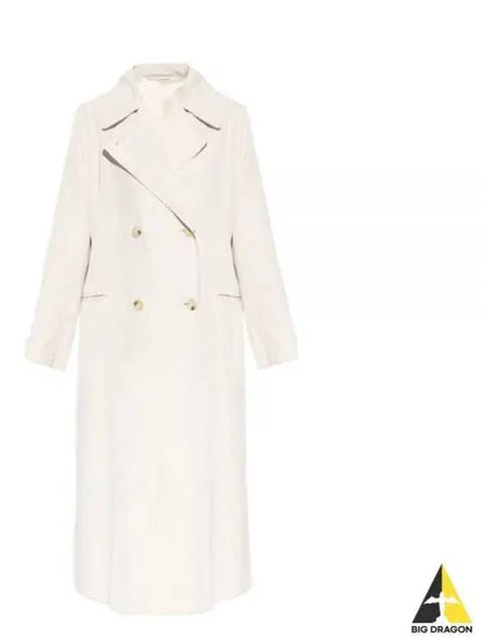 Double-Breasted Midi Coat Cream - TOTEME - BALAAN 2