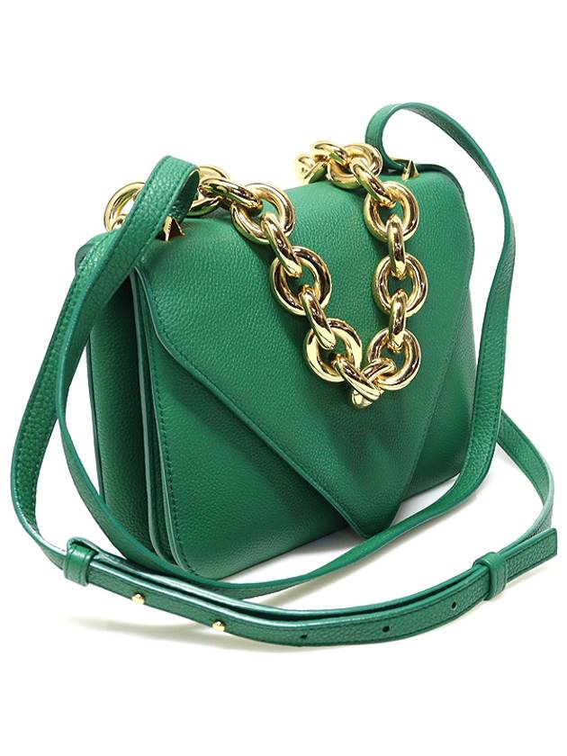 Bottega Veneta 667399 Jungle Green Grain Calfskin Gold Chain Envelope Mount Bag Small 2WAY - BOTTEGA VENETA - BALAAN 3