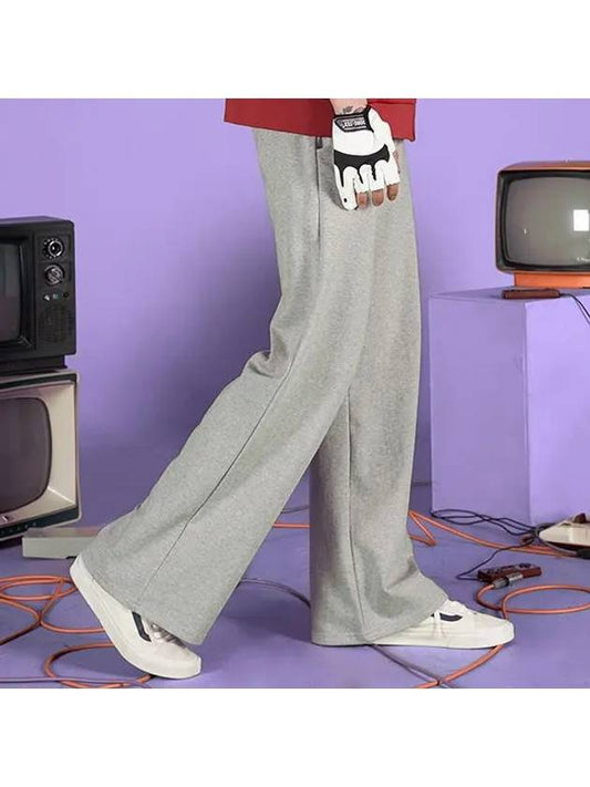 Optional Fleece Lining Wide Track Pants Grey - CRUMP - BALAAN 2