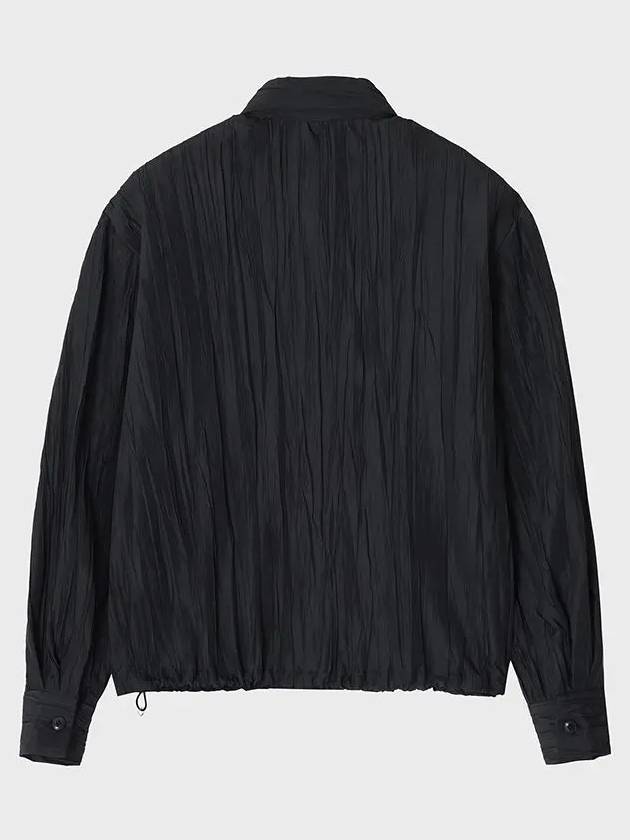 Crinkle Zip-Up Long Sleeve Shirt Black - NOIRER - BALAAN 4