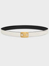 Medium reversible frame Triomphe belt Taurillon natural calfskin black white cotton - CELINE - BALAAN 5