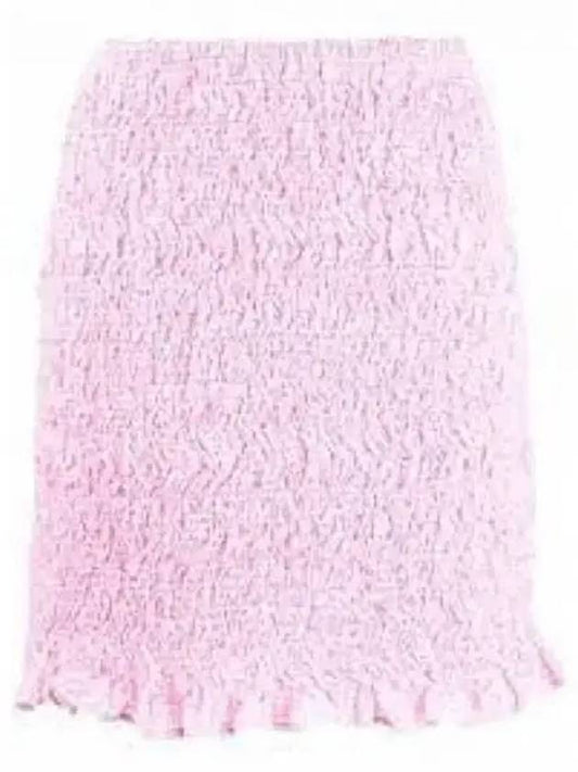 Logo Patch Crinkle Cotton A-Line Skirt Pink - MIU MIU - BALAAN 2