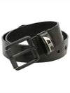 B-Dave Logo Loop Leather Belt Black - DIESEL - BALAAN 2